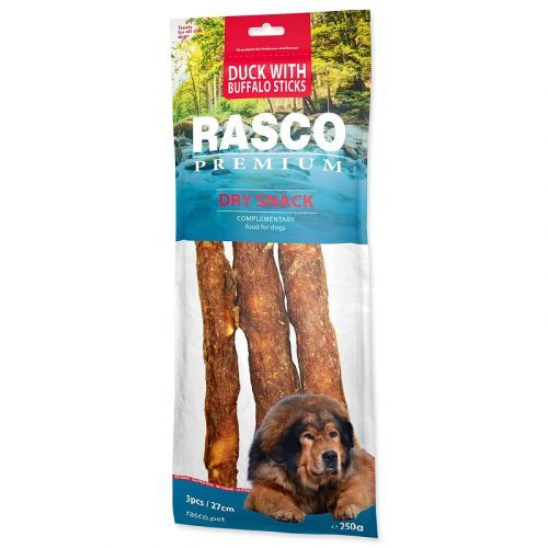 Pochoutka RASCO Premium 3 tyčinky bůvolí obalené kachním masem