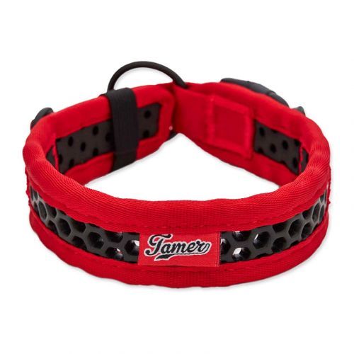 Obojek TAMER Softy - 3,3 x 30-36 cm - červenočerný