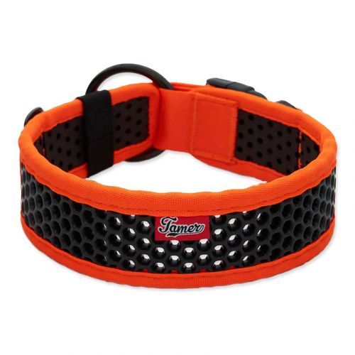 Obojek TAMER Softy - 5,1 x 55-61 cm - oranžovočerný