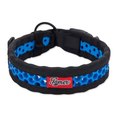 Obojek TAMER Softy - 3,3 x 30-36 cm - černomodrý