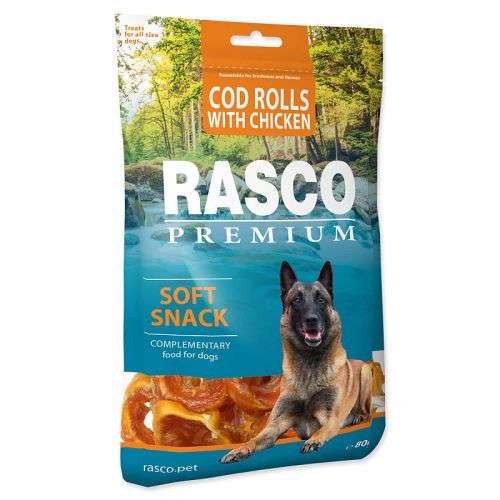 Pochoutka RASCO Premium tresčí rolky obalené kuřecím masem