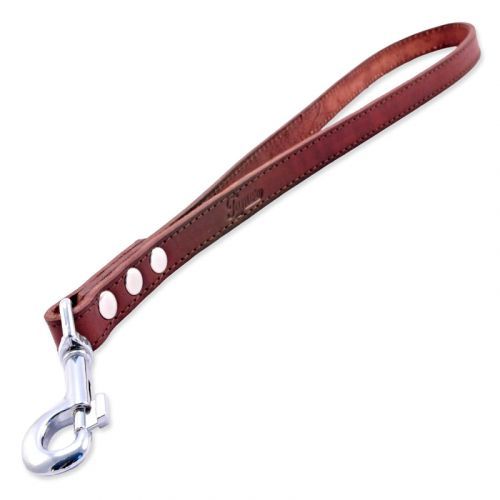 Vodítko TAMER ručka kožená 50 cm hnědá