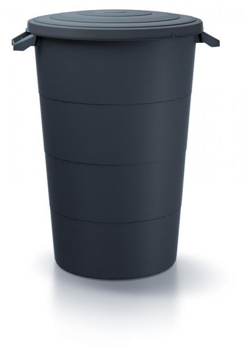 Plastová nádoba s úchyty Smooth antracit