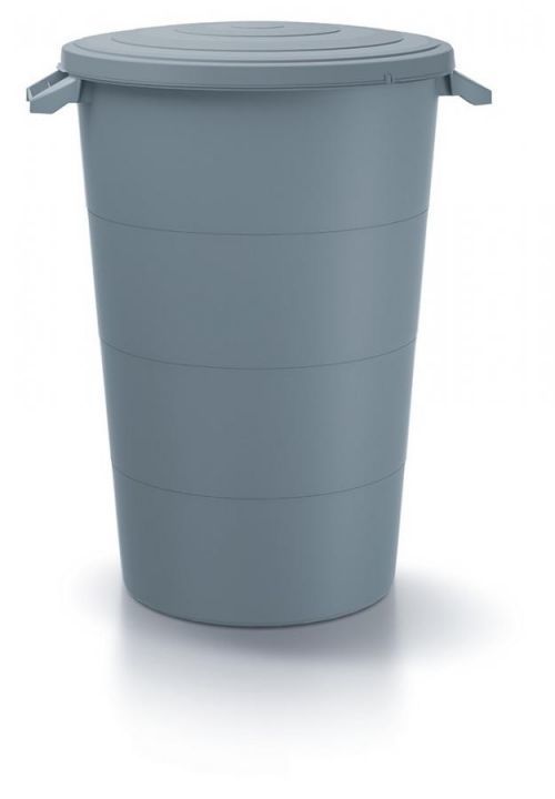 Plastová nádoba s úchyty Smooth světle šedá