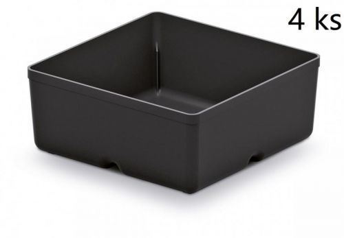 Set 4 plastových boxů na nářadí Unite box 11x11x11,2 cm černý