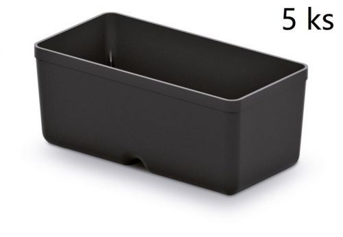 Set 5 plastových boxů na nářadí Unite box 11x5,5x13,2 cm černý