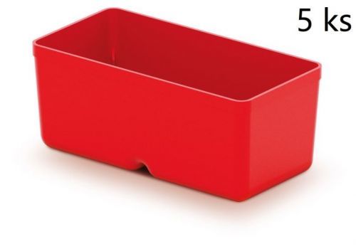 Set 5 plastových boxů na nářadí Unite box 11x5,5x13,2 cm červený