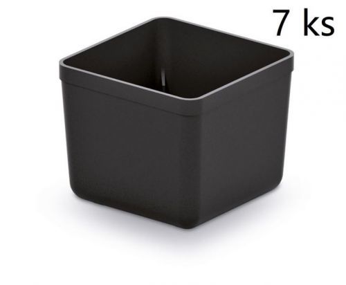 Set 7 plastových boxů na nářadí Unite box 5,5x5,5x16,5 cm černý