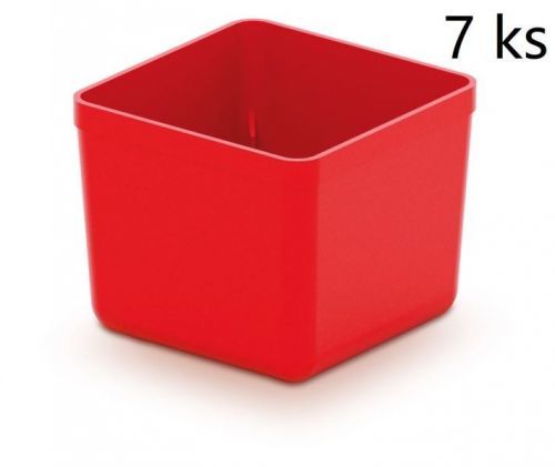 Set 7 plastových boxů na nářadí Unite box 5,5x5,5x16,5 cm červený