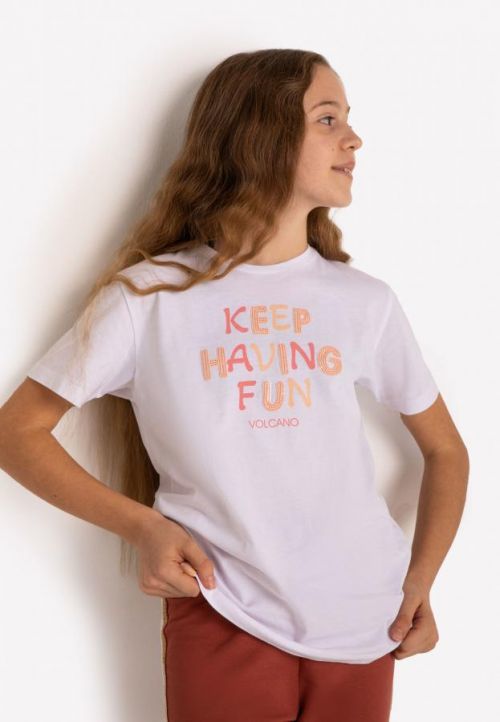 Volcano Regular T-Shirt T-Shinni Junior G02368-S22 White 122/128