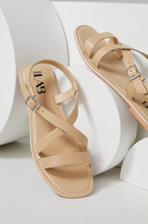 Kožené sandále Answear Lab dámske, béžová farba,