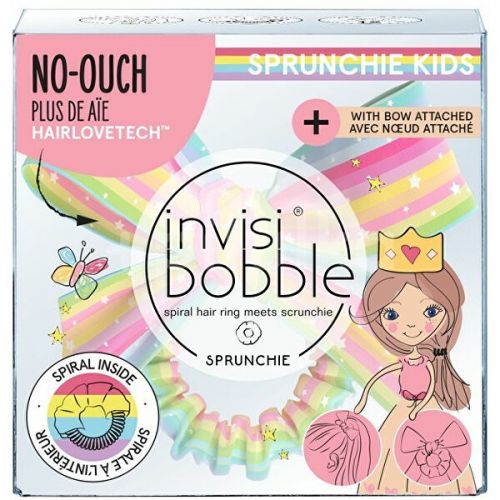 Invisibobble Detská gumička do vlasov so stuhou Kids Slim Sprunchie Let's Chase Rainbows