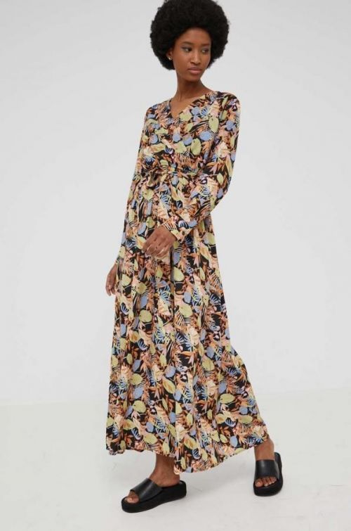 Šaty Answear Lab béžová farba, maxi, rovný strih