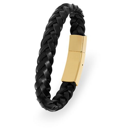Troli Kožený náramok s pozláteným zapínaním Leather 21 cm