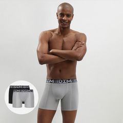 Pánske športové boxerky 2 ks DIM 3D FLEX AIR LONG BOXER 2x - DIM - šedá M