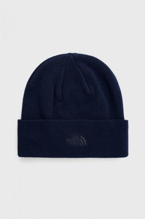 Čiapka The North Face tmavomodrá farba, z tenkej pleteniny