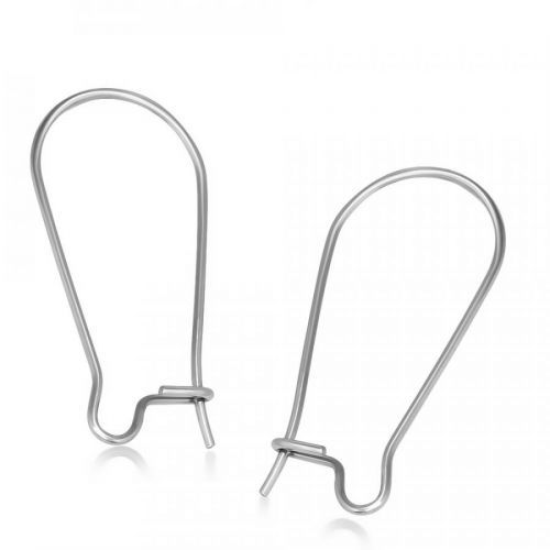 Uzatvárateľné háčiky na náušnice, chirurgická oceľ, strieborná farba