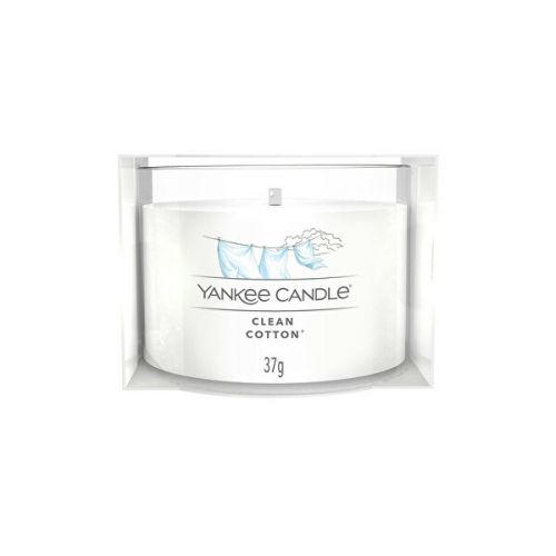 Yankee Candle Votívna sviečka v skle Clean Cotton 37 g