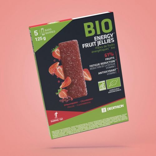 Energetické bio ovocné želé jahoda brusnice 5 × 25 g