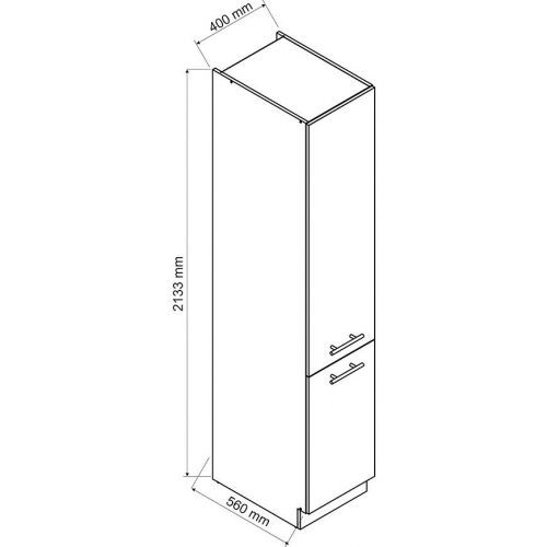 Kuchynská skrinka Oscar D40sł 2133 Pl 2fr biely lesk/biela