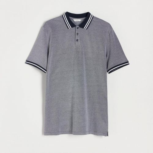 Reserved - Tričko polo regular fit - Tmavomodrá