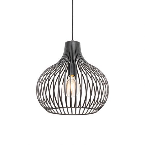 Moderne hanglamp zwart 38 cm - Frances