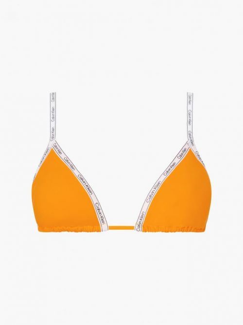 Vrchný diel plaviek KW01604 ZEG oranžové - Calvin Klein S oranžová a biela