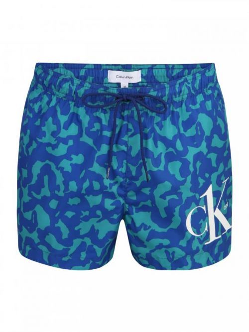 Calvin Klein Swimwear Plavecké šortky  modrá / tyrkysová / biela