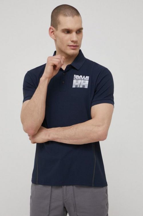 Polo tričko Helly Hansen pánske, tmavomodrá farba, s potlačou