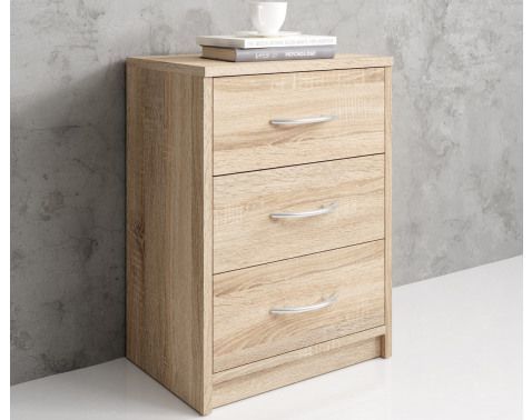 Nočný stolík s 3 zásuvkami Pepe, dub sonoma%