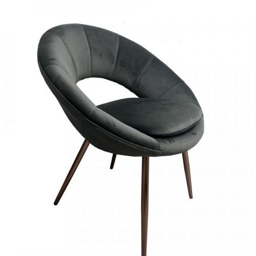 Stolička Zo Zamatu Levi Tmavosivá