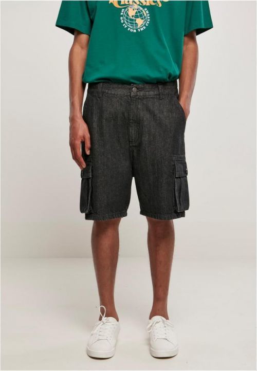 Urban Classics Organic Denim Cargo Shorts black washed - 28