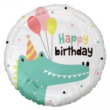 149340 Fóliový balón - Happy Birthday Crocodile - 46cm