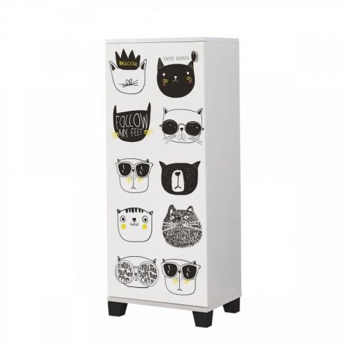 Botník Filinta Cats 50×127 cm bílý