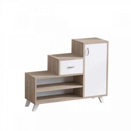 Botník Retro 90×77 cm dub sonoma/bílý