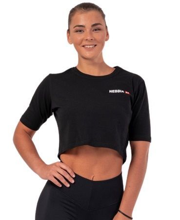 Nebbia minimalist logo nebbia crop top 600 čierny