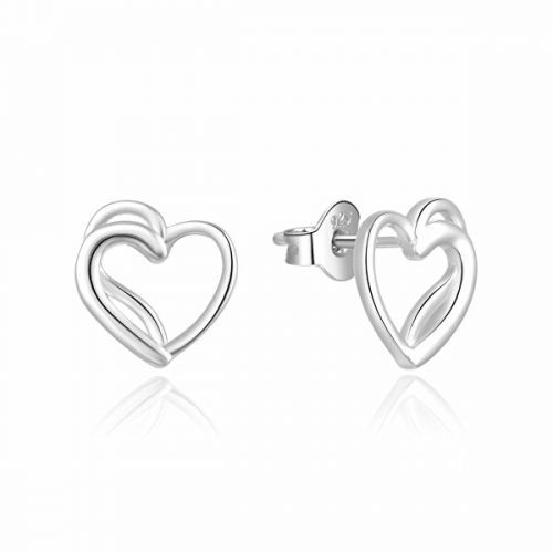 MOISS Nežné strieborné náušnice kôstky Srdiečka E0002440