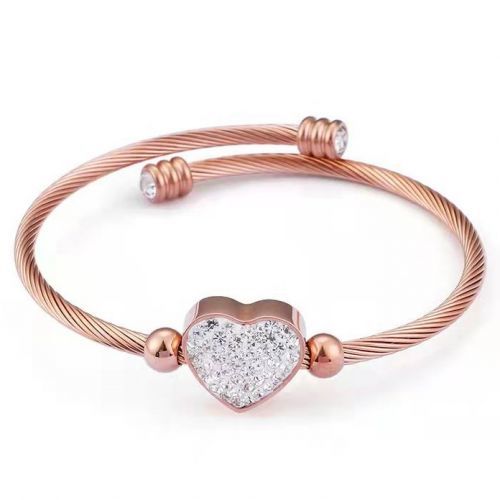 Náramok Crystal Heart-Zlatá/Ružová KP15205