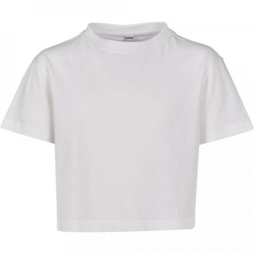 Build Your Brand Dievčenský crop top - Bílá | 110-116 cm