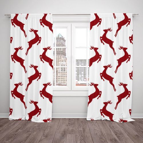 Závesy Christmas reindeers (Rozmer: 140x250, Materiál: Interlock)