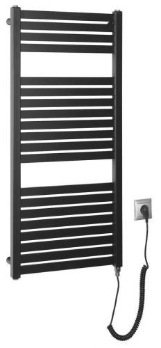 AQUALINE - TONDI-E elektrické vykurovacie teleso, rovné, 450x970 mm, 300W, čierna matná DE456T