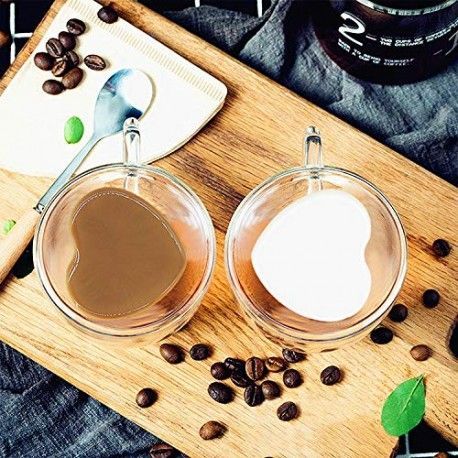 750062 Sada pohárov z dvojstenného skla - srdce 2 ks