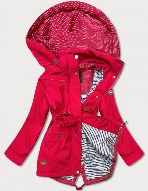 Červená dámska bunda parka (CAN-561) červená S (36)
