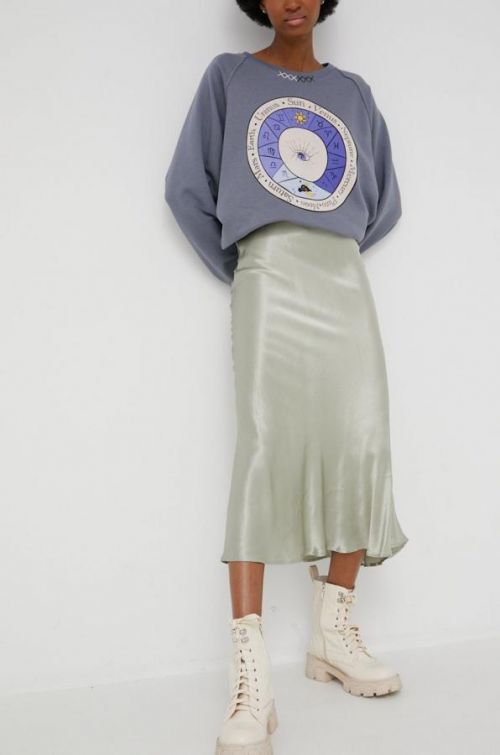 Sukňa Answear Lab šedá farba, maxi, áčkový strih