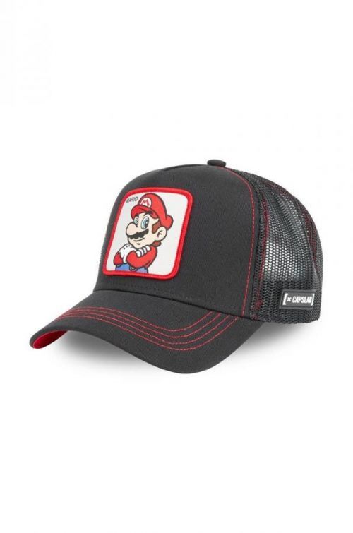 Čiapka Capslab Super Mario čierna farba, s nášivkou