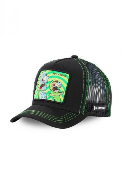 Čiapka Capslab Ricky Et Morty čierna farba, s nášivkou