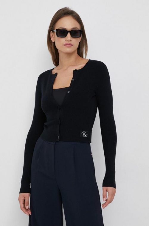 Kardigán Calvin Klein Jeans dámsky, čierna farba, tenký