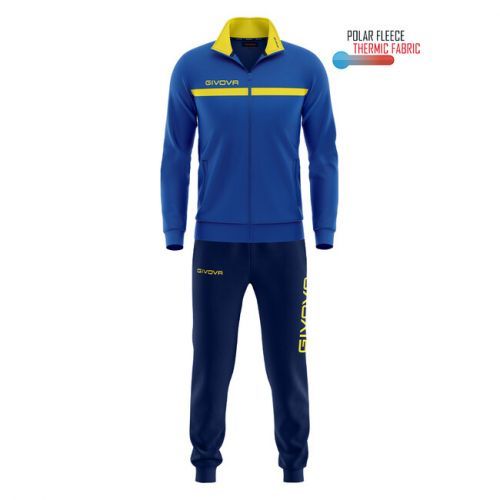 TUTA GIVOVA ONE FULL ZIP POLARFLEECE AZZURRO/GIALLO Tg. XS