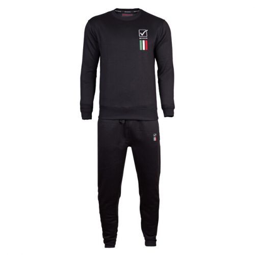 TUTA ITALIA 100 UOMO IN FELPA NERO Tg. S