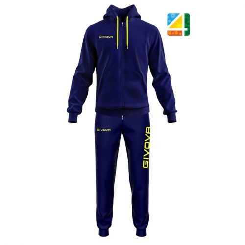 TUTA KING COTONE TERRY (POKER) BLU/GIALLO FLUO Tg. 2XS